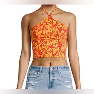 Arizona Crop Top Halter Neck
Sleeveless Tank Top - Coral Tropical